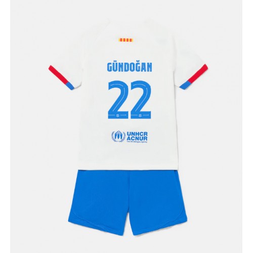 Maillot de foot Barcelona Ilkay Gundogan #22 Extérieur enfant 2023-24 Manches Courte (+ pantalon court)